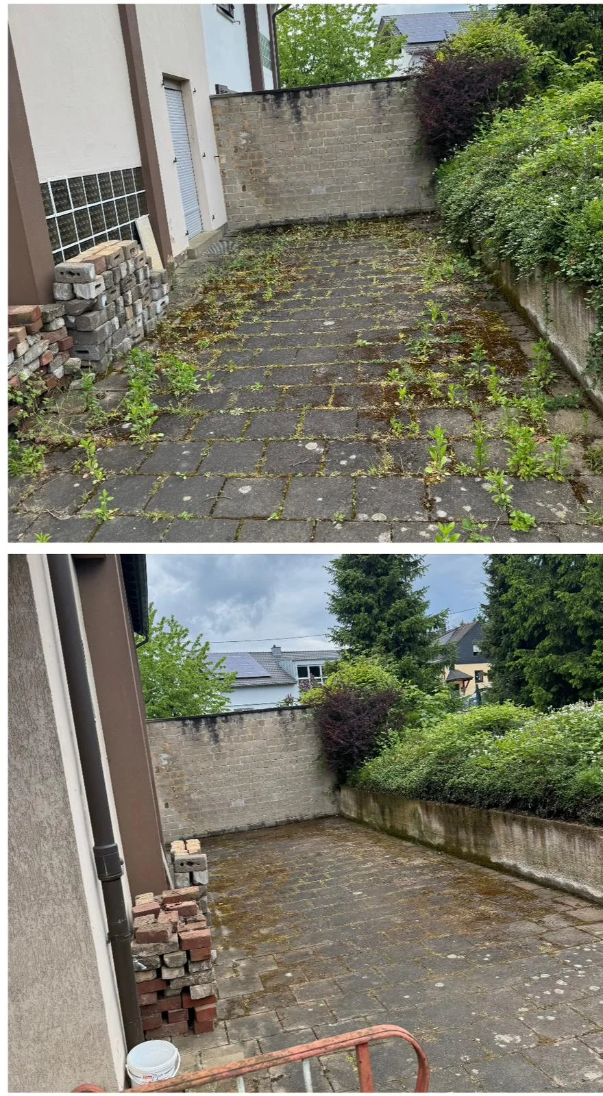 Vorher Terrassenentkrautung